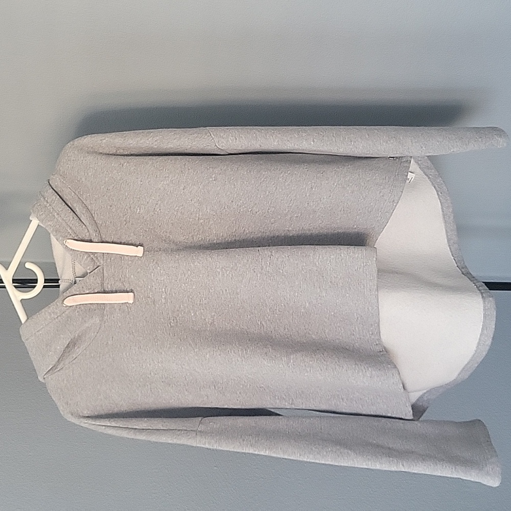 Fabletics Gray Hoodie with Pink Drawstrings